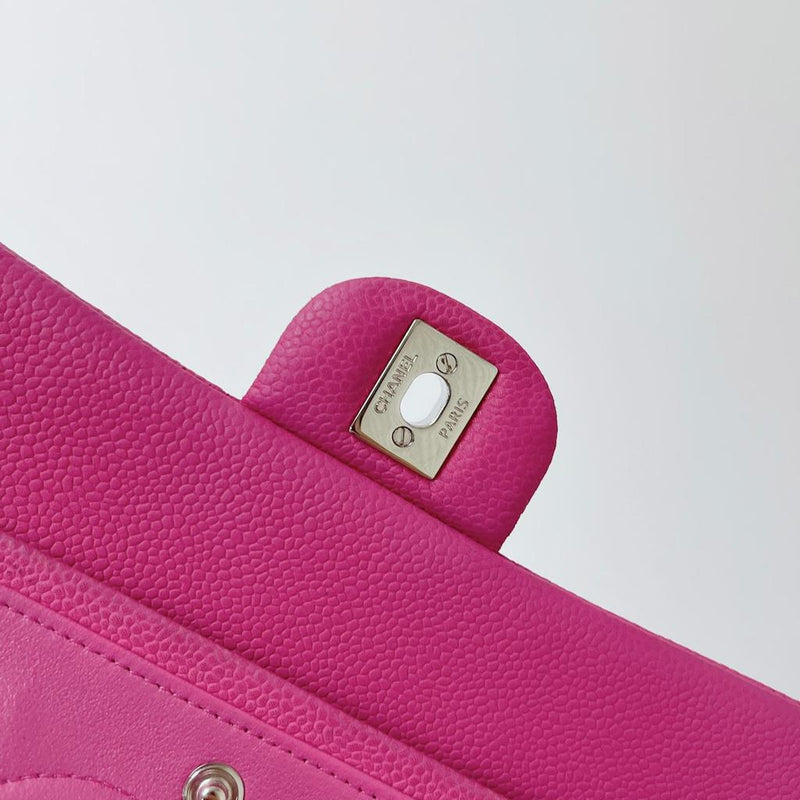 Classic Double Flap Matte Caviar Medium Pink SHW