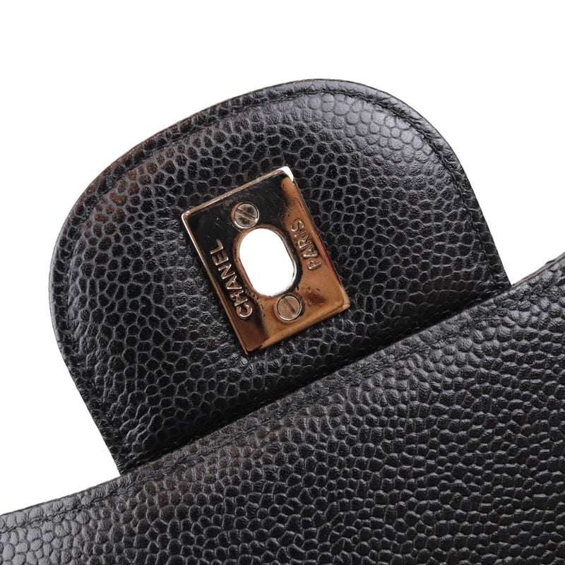 Classic Double Flap Jumbo Black Caviar SHW