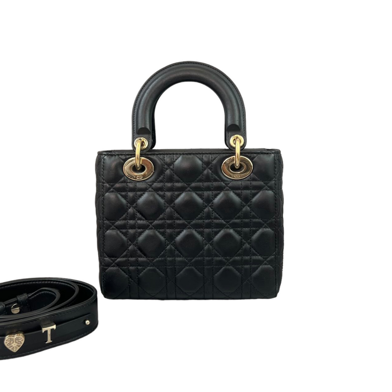 Small Cannage Lambskin ABC My Lady Dior Black GHW