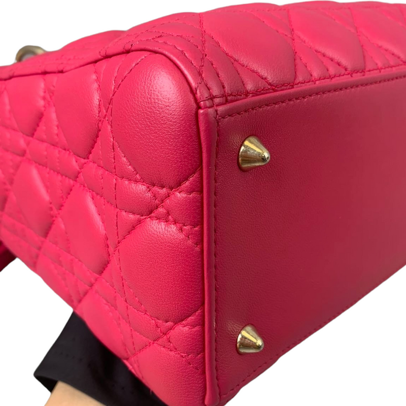 Medium Lady Dior Lambskin Pink GHW