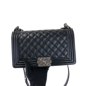 Boy Old Medium Calfskin Black RHW