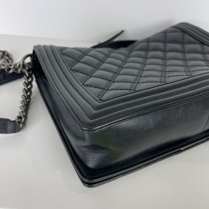 Large Le Boy Quilted Calfskin Black RHW