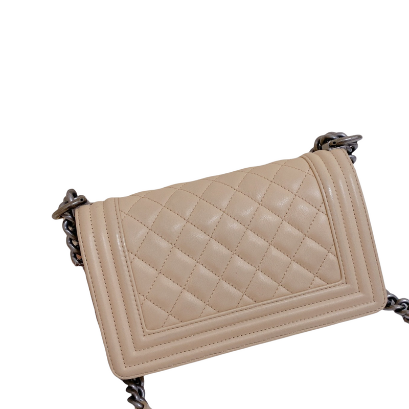 Boy Bag Small Lambskin Beige RHW