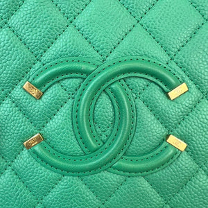 Medium CC Filigree Caviar Vanity Green GHW