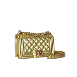 Small Boy Bag Patent Gold GHW