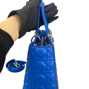 Lady Dior Medium Electric Blue Lambskin GHW