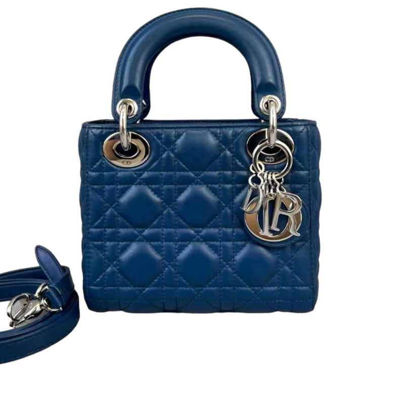 Mini Lady Dior Lambskin Blue SHW