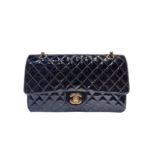 Medium Cruise Charm Single Flap Patent Black