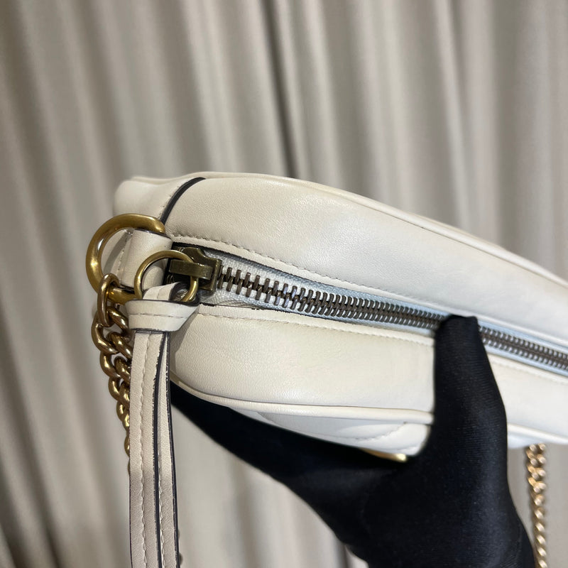 GG Marmont Mini Camera White GHW