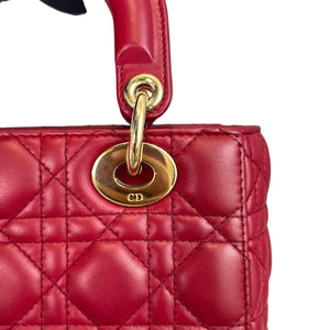 Small My Lady Dior Lambskin Red GHW
