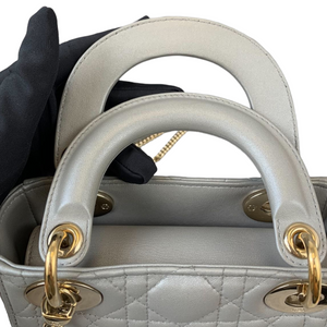 Mini Lady Dior Pearl Grey GHW