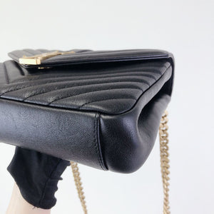 Quilted Medium College Black GHW
