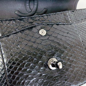 Classic Flap Medium Bag Python Black SHW