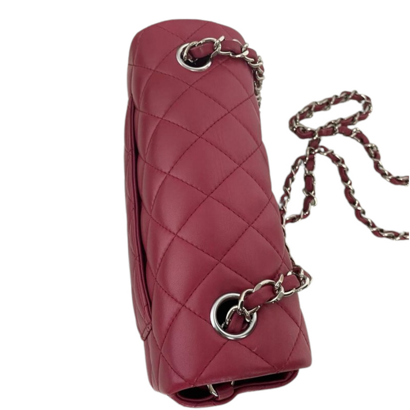 Chanel Raspberry Quilted Lambskin Mini Vanity Case with Chain