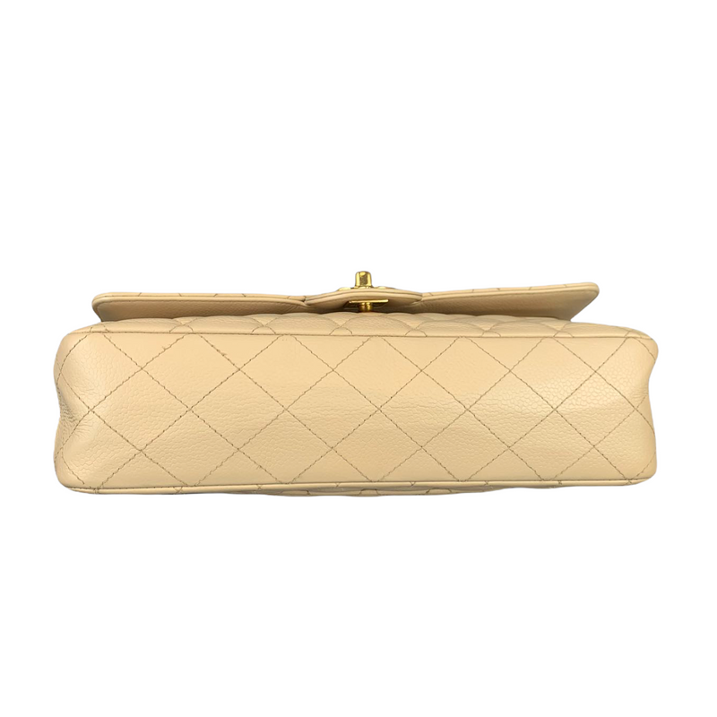 Classic Double Flap Caviar Medium Beige GHW