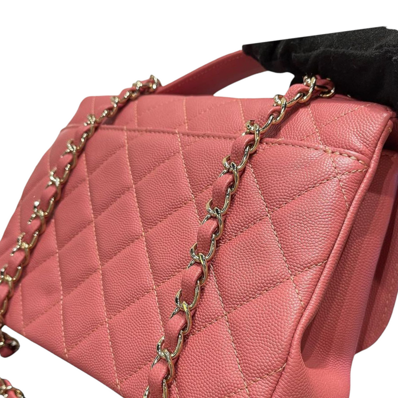 22S Light Pink Caviar Quilted Classic Flap Medium LGHW – REDELUXE