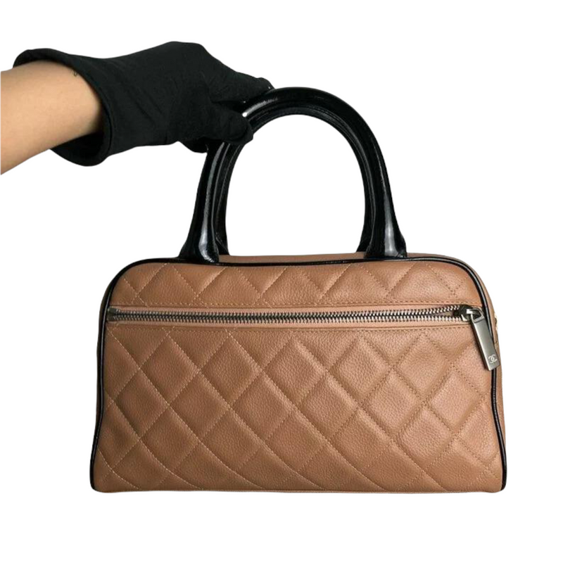 Vintage Bowling Bag Caviar Leather Brown
