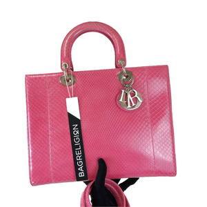 Lady Dior Large Snakeskin Pink LGHW