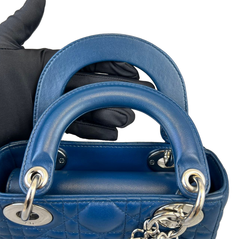 Mini Lady Dior Lambskin Blue SHW