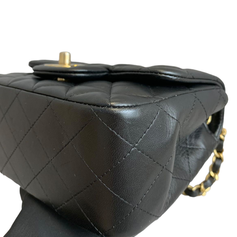 Classic Flap Square Mini Lambskin Black GHW