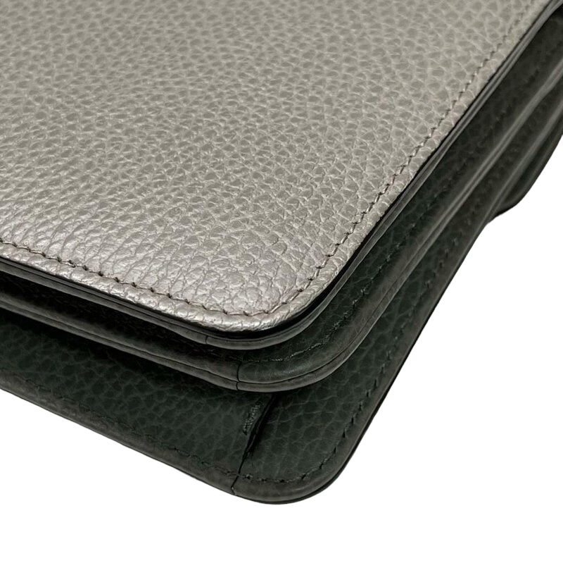 Small Interlocking GG Calfskin Grey GHW