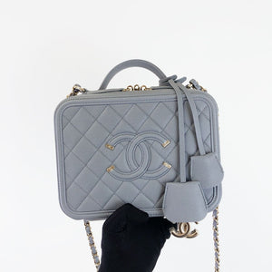 Medium CC Filigree Caviar Vanity Grey SHW