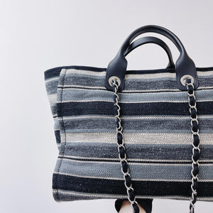 Striped Canvas Deauville Large Shopping Tote