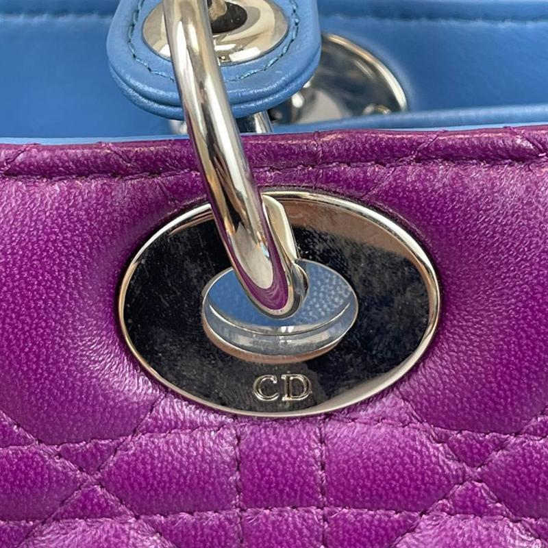 Lady Dior Large Lambskin Tri Colour SHW
