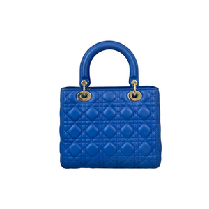 Lady Dior Medium Electric Blue Lambskin GHW