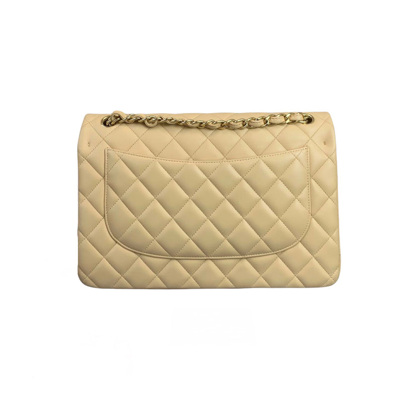 Classic Double Flap Jumbo Lambskin Beige GHW