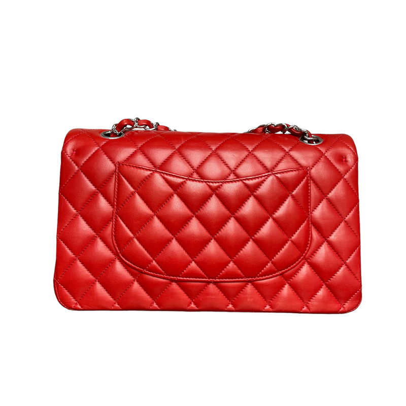 Medium Classic Double Flap Lambskin Red SHW