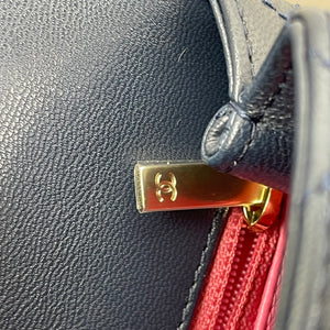 Rainbow Coco Handle Mini Lambskin Navy Blue SHW