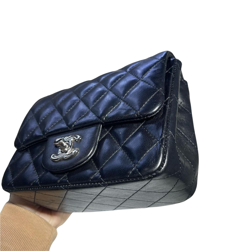 Classic Flap Square Mini Lambskin Black SHW