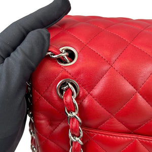 Double Flap Jumbo Lambskin Red SHW