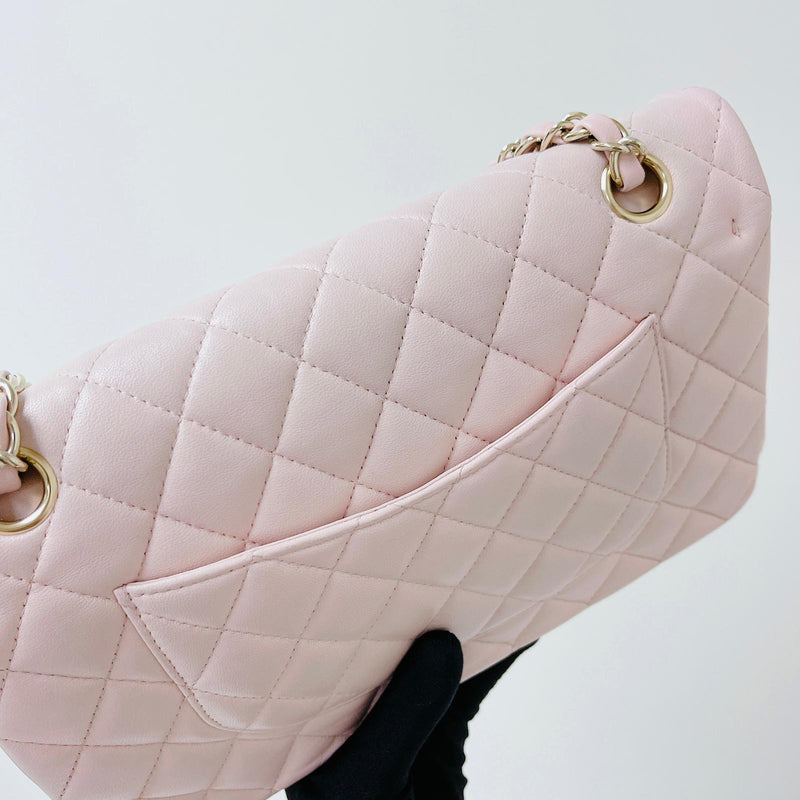Classic Double Flap Medium Pink lambskin GHW