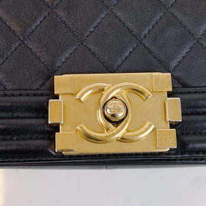 Boy Medium Calfskin Black GHW