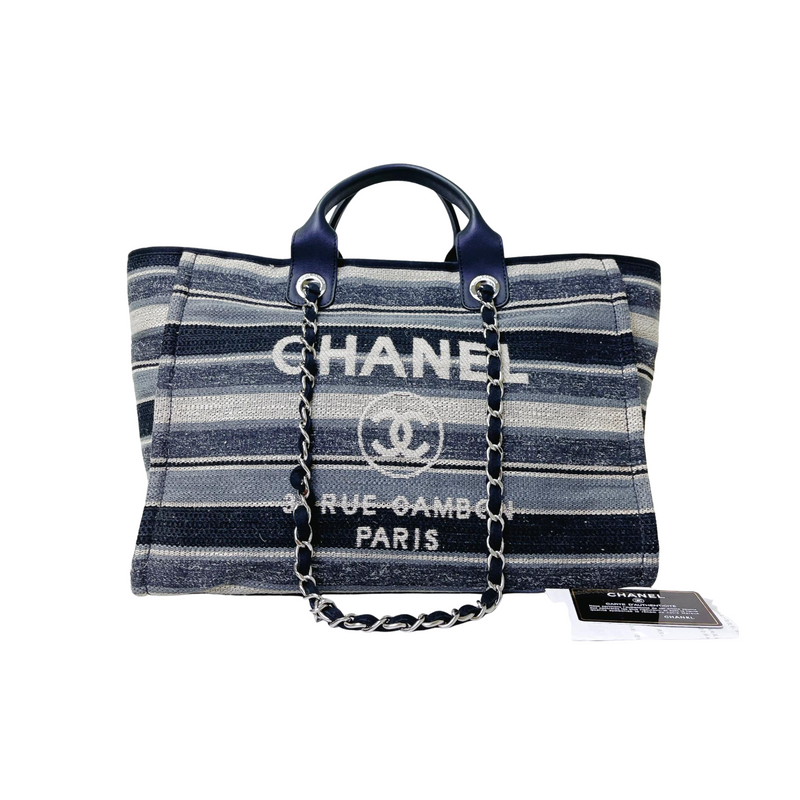 Deauville Canvas Large Stripped Blue