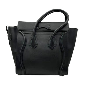 Micro Luggage Tote Smooth Leather Black SHW