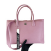 Executive Cerf Tote Grained Pink SHW