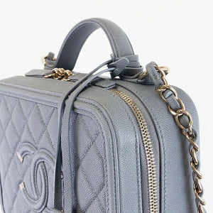 Medium CC Filigree Caviar Vanity Grey SHW