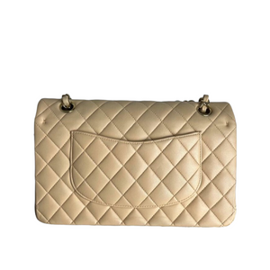 Classic Flap Medium Lambskin Beige GHW