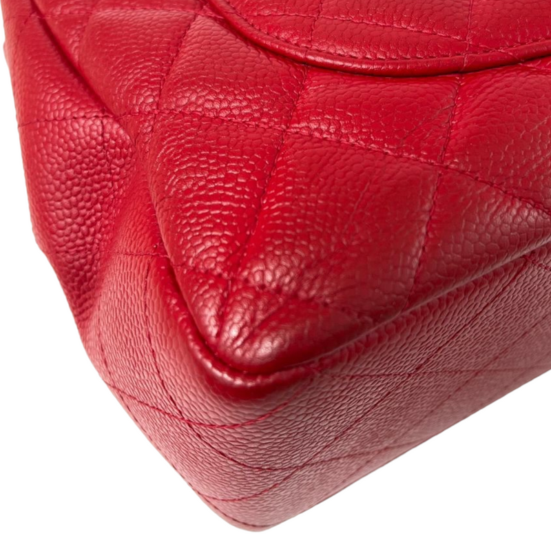 Single Flap Jumbo Caviar Red SHW