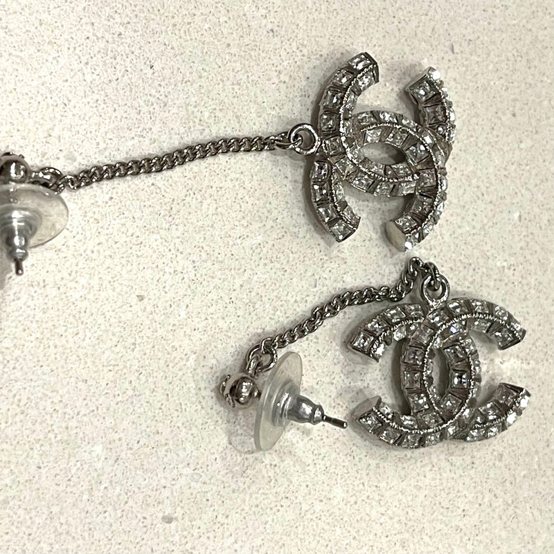 Bag It! - Chanel Crystal Small CC Earrings GHW. Latest