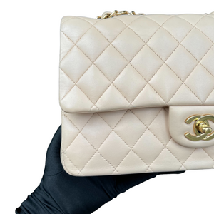 Classic Lambskin Double Flap Medium Beige GHW