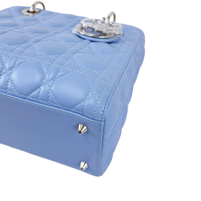 Lady Dior Lambskin Medium Blue SHW