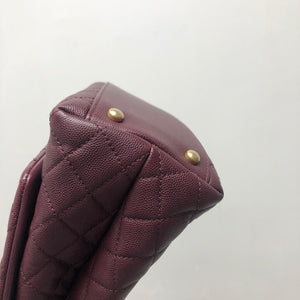 Burgundy Caviar Quilted Medium Coco Handle Flap