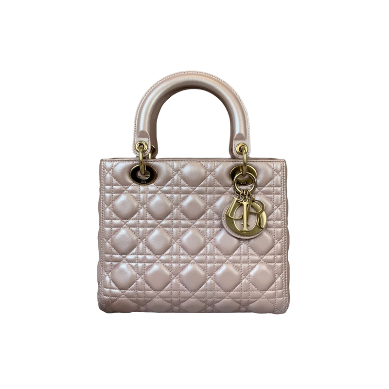 Lady Dior Medium Lambskin Light Pink GHW