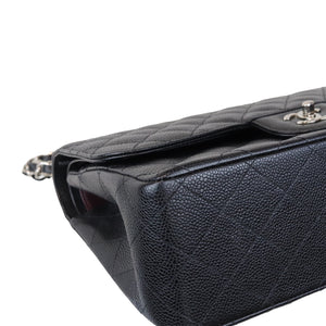 Classic Double Flap Jumbo Black Caviar SHW