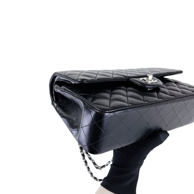 Medium Classic Double Flap Lambskin Black SHW