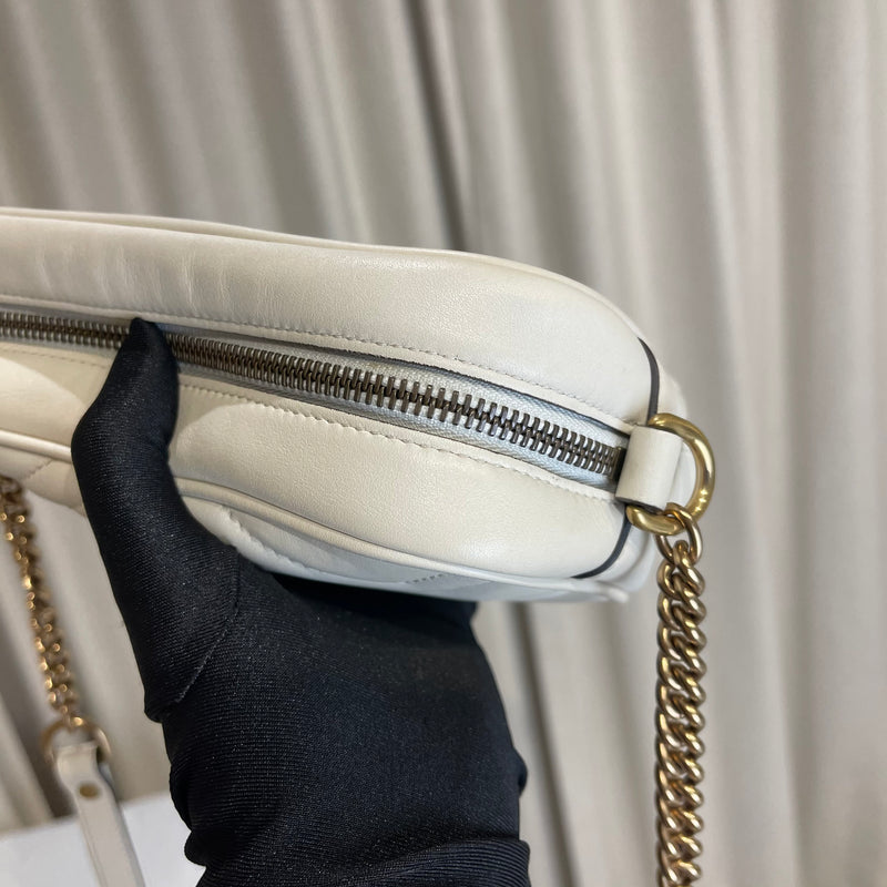 GG Marmont Mini Camera White GHW